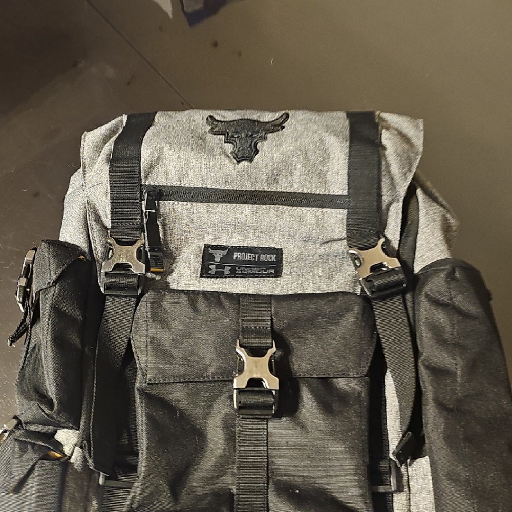 Under Armour Project Rock Black and Gray Backpack, Lightly Used